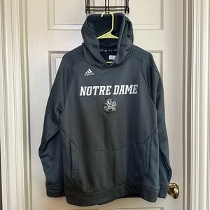 Men’s Gray Climawarm Notre Dame Hoodie from Adidas — Sz Medium